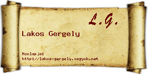 Lakos Gergely névjegykártya